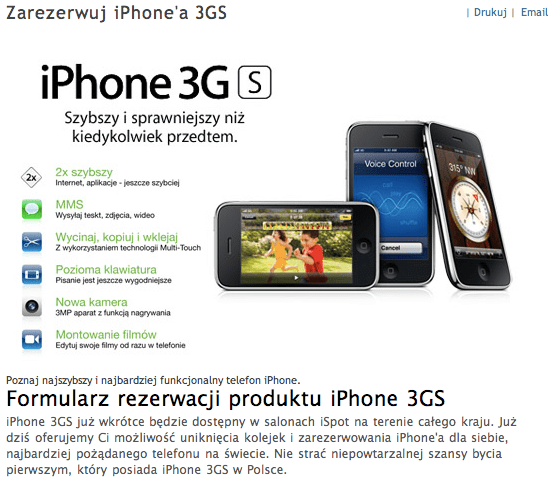 Zdjęcie okładkowe wpisu iPhone 3GS iSpot