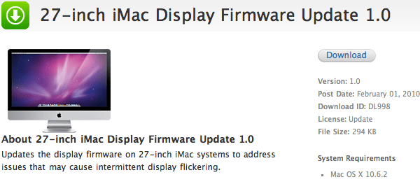 Zdjęcie okładkowe wpisu iMac 27″ – Display Firmware Update 1.0