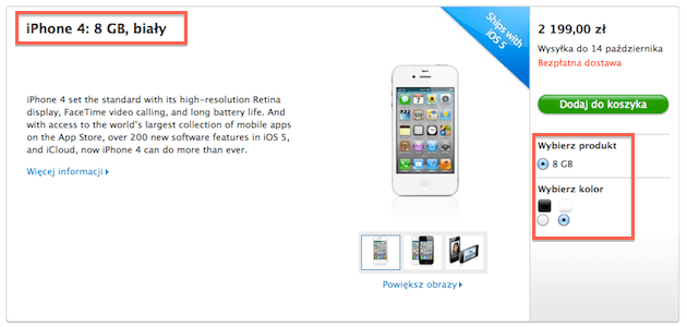 Zdjęcie okładkowe wpisu Ciekawostka – w Apple Store PL dostępny jest iPhone 4 8GB