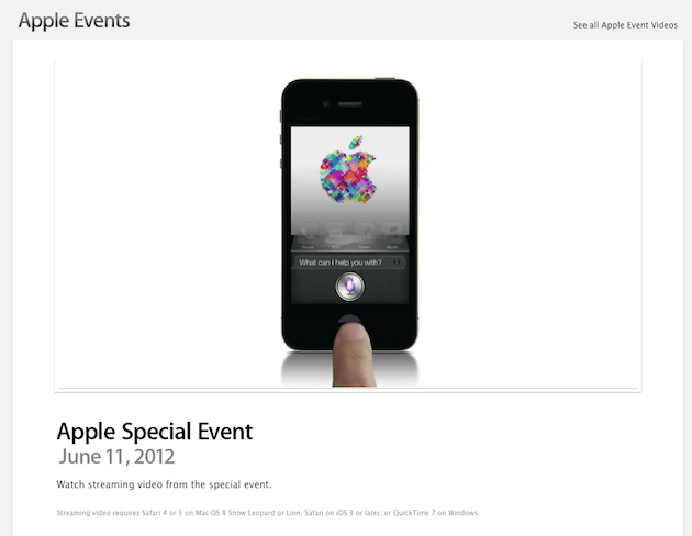 Zdjęcie okładkowe wpisu Keynote WWDC 2012 już do obejrzenia na stronie Apple