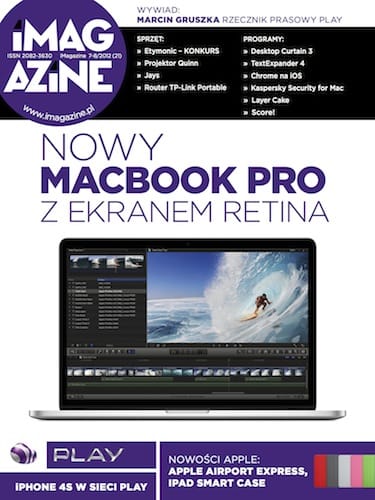 Zdjęcie okładkowe wpisu iMagazine 7-8/2012 – Nowy Macbook Pro z ekranem Retina, iPhone 4S w Play