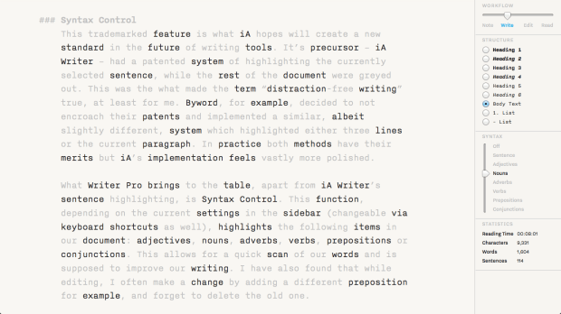 Writer Pro syntax 02