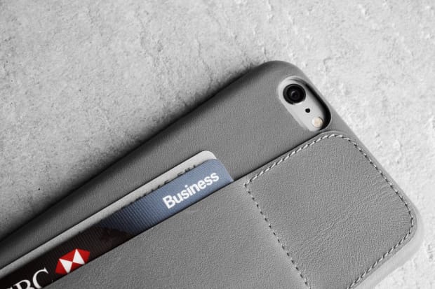 Leather Wallet Case 80° for iPhone 6 Plus-Gray-Lifestyle-507