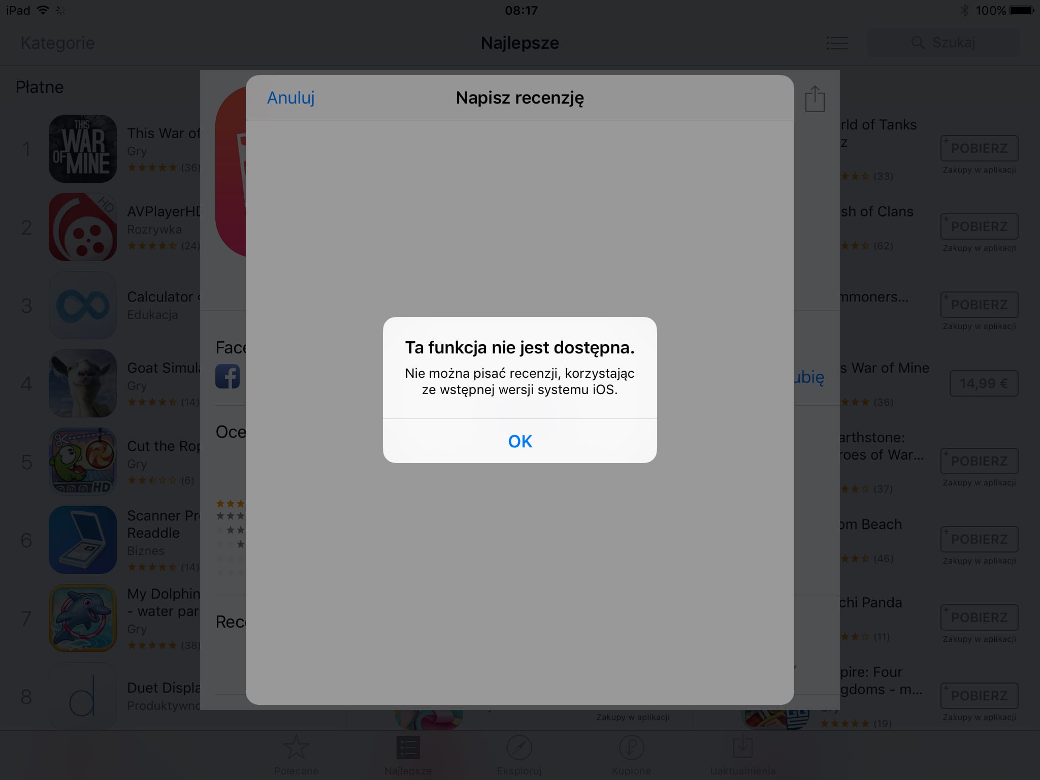 Zdjęcie okładkowe wpisu Apple zablokowało ocenianie aplikacji z poziomu iOS 9 beta