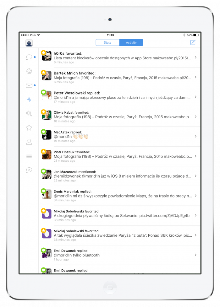 Tweetbot 4 - iPad - portrait activity 01 - device