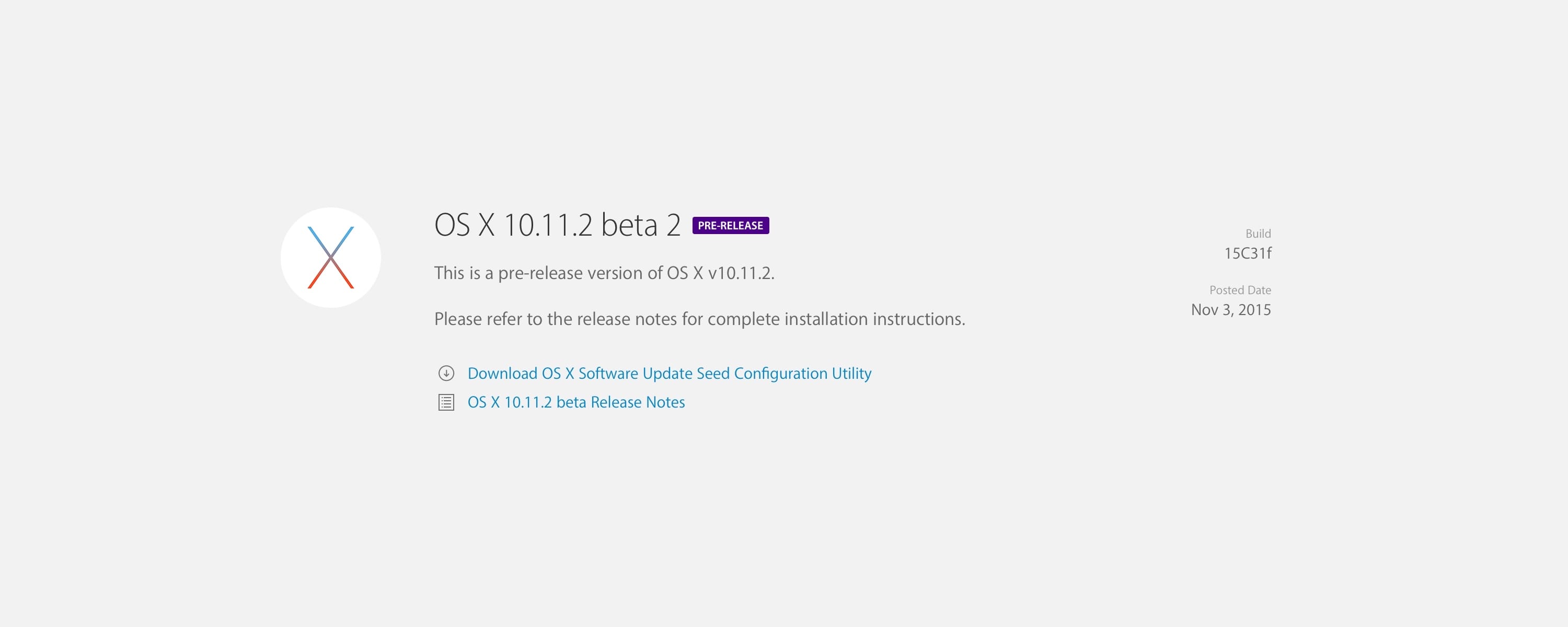 Zdjęcie okładkowe wpisu OS X 10.11.2 – beta 2 dostępna