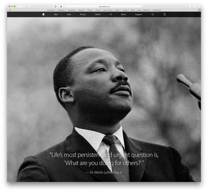 Martin Luther King Apple Safari hero