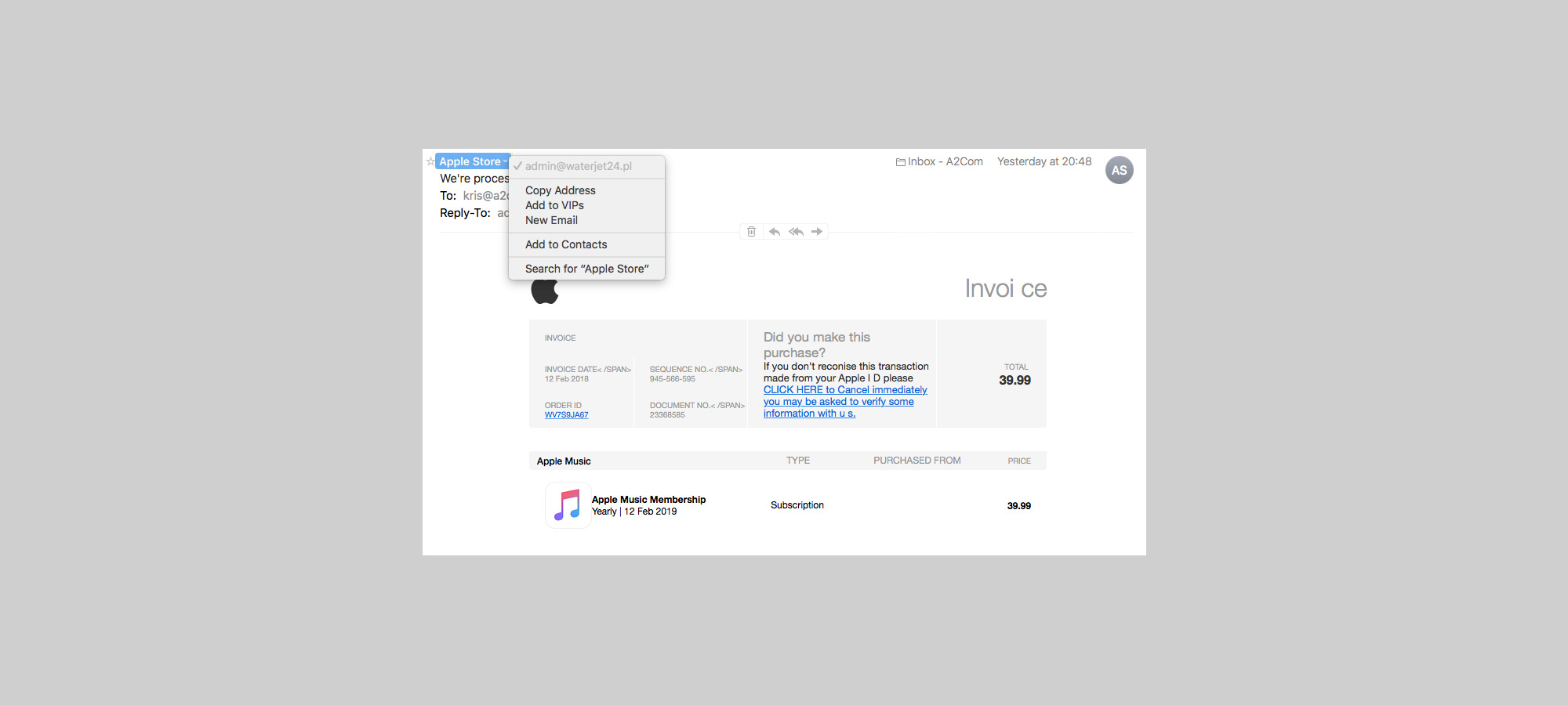 Zdjęcie okładkowe wpisu Uwaga na nowy phishing związany z Apple Music