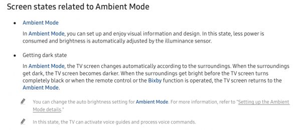 Ambient Mode QLED Samsung