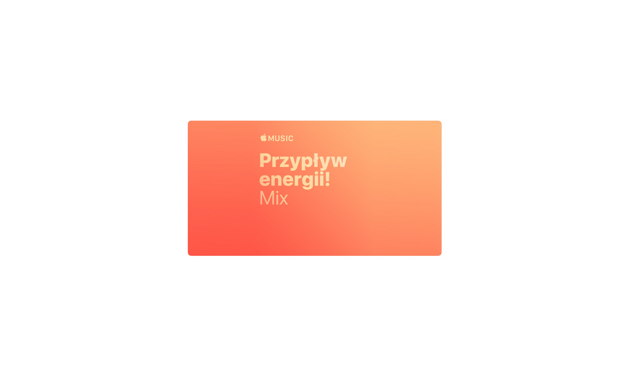 Zdjęcie okładkowe wpisu „Przypływ energii!” prosto z Apple Music