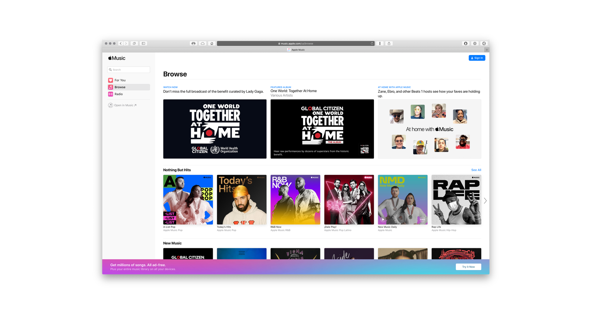 Zdjęcie okładkowe wpisu Apple Music Web ponownie trafia do fazy beta,  z nową kartą „Słuchaj teraz”