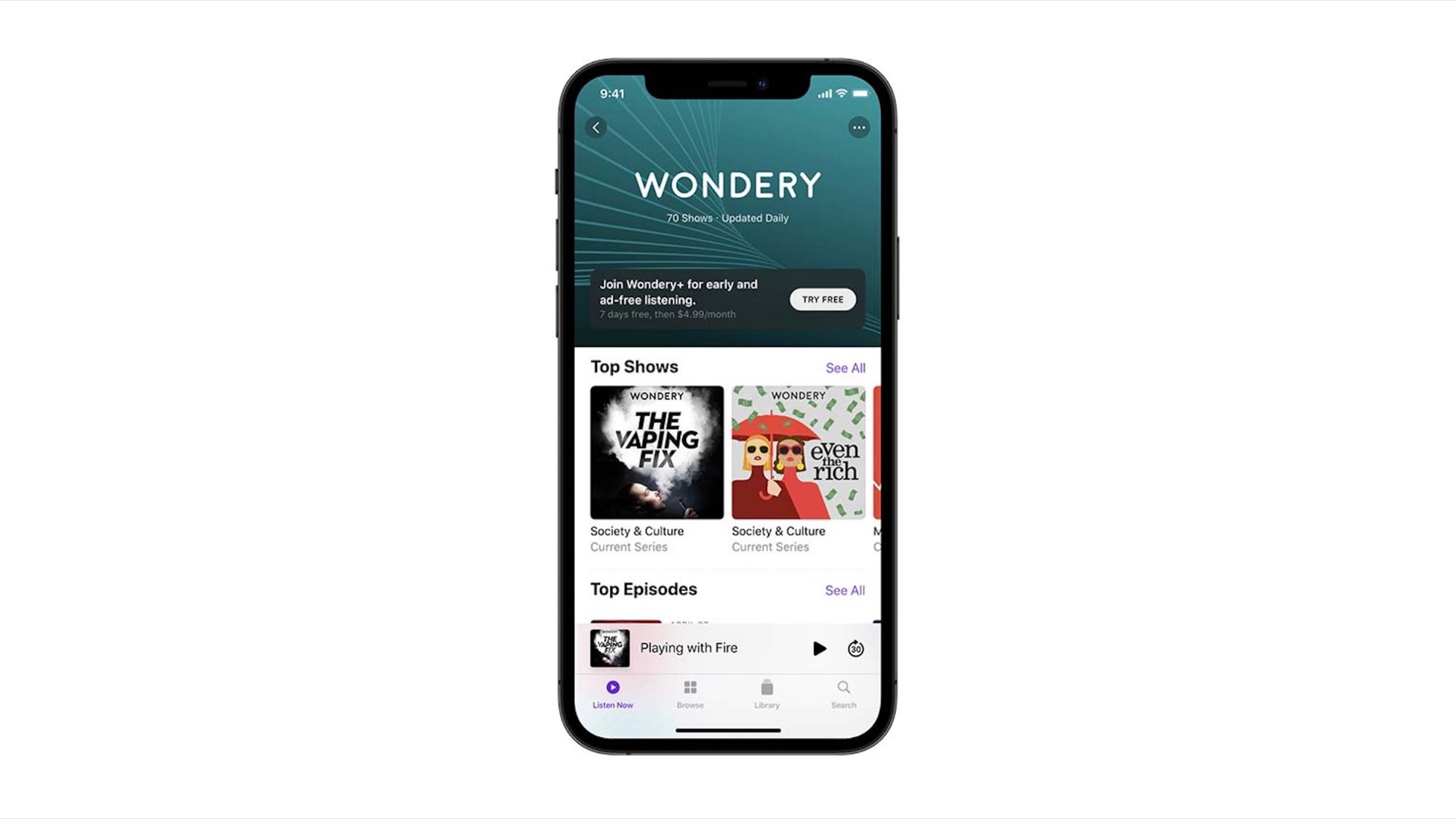 Zdjęcie okładkowe wpisu Należący do Amazon „Wondery+” dołącza do platformy subskrypcji Apple Podcasts