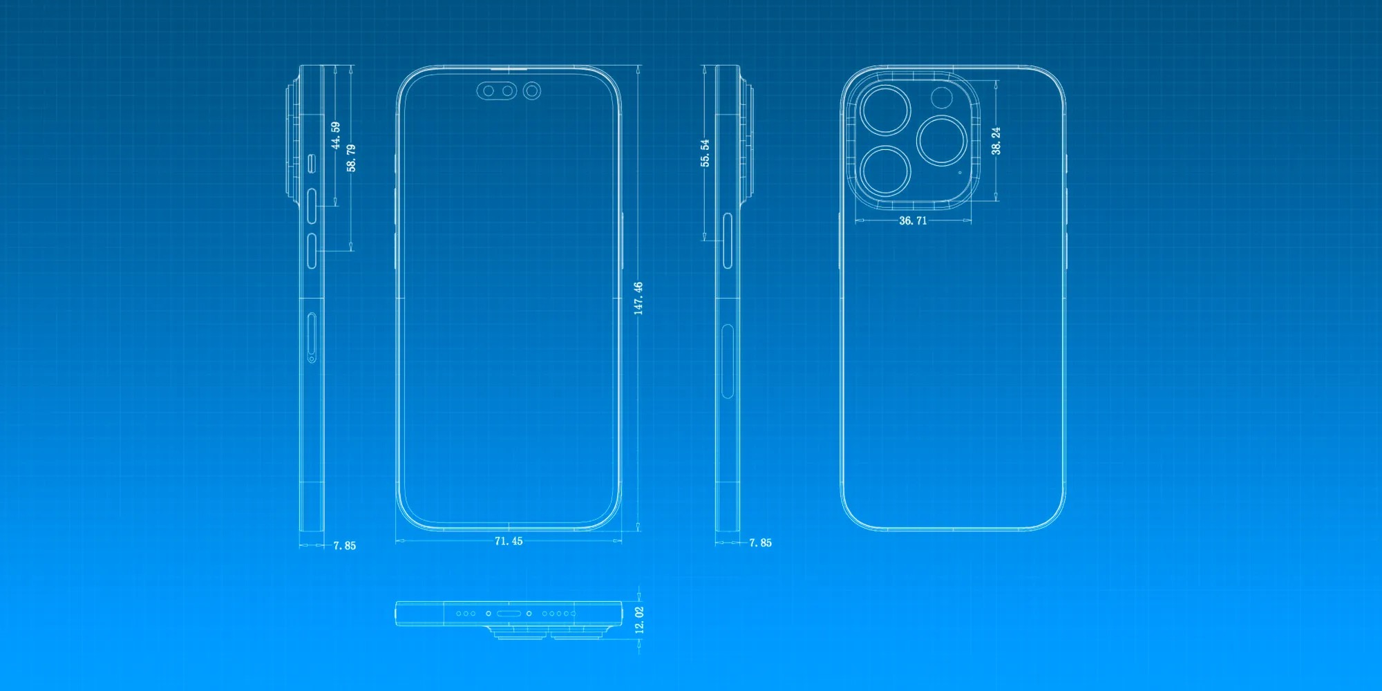 Zdjęcie okładkowe wpisu Schematy iPhone’a 14 Pro i iPhone’a 14 Pro Max: większe wybrzuszenie aparatu i grubsza bryła