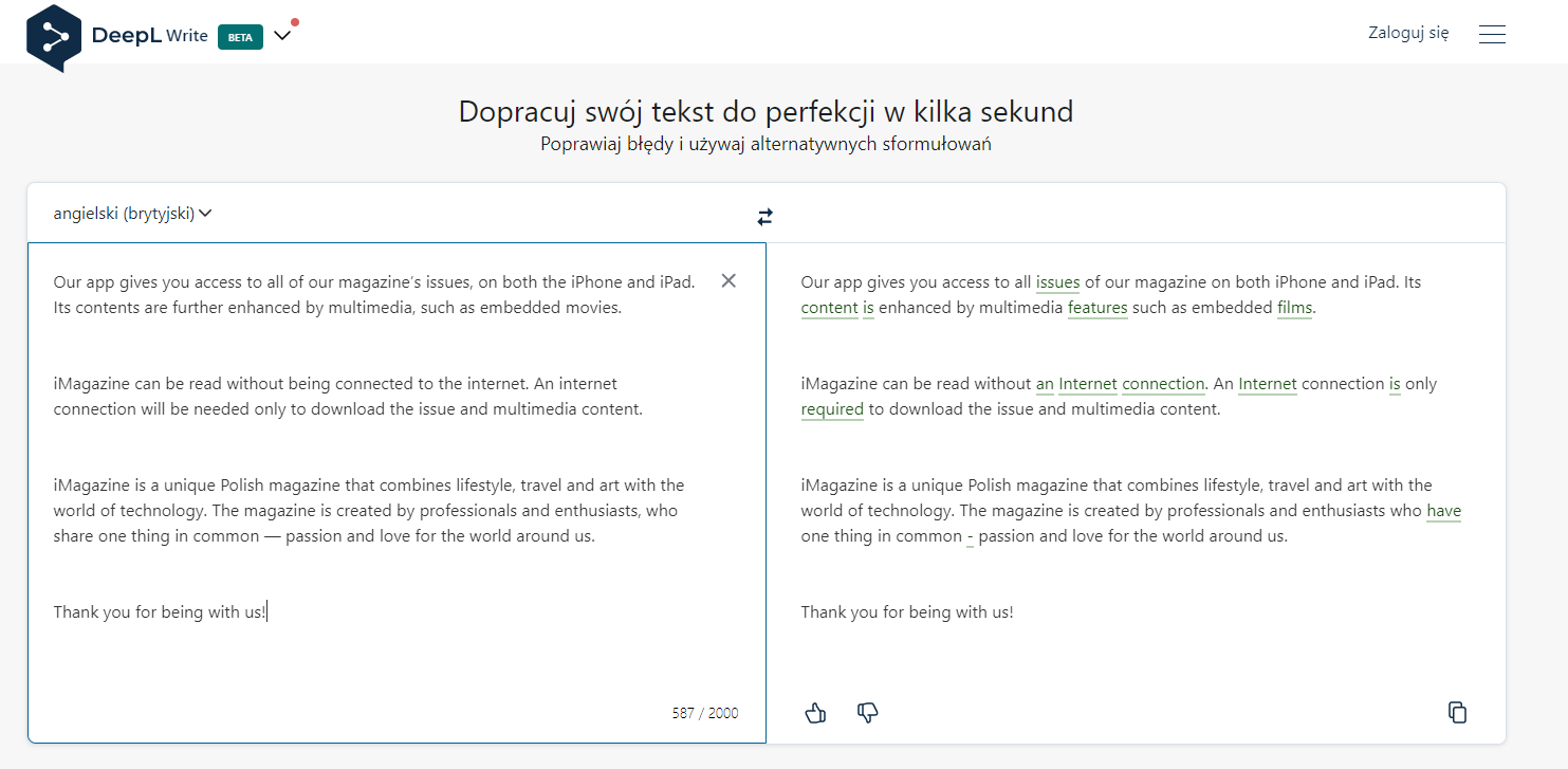 Zdjęcie okładkowe wpisu DeepL Write – nowa usługa pomoże w tworzeniu obcojęzycznych tekstów