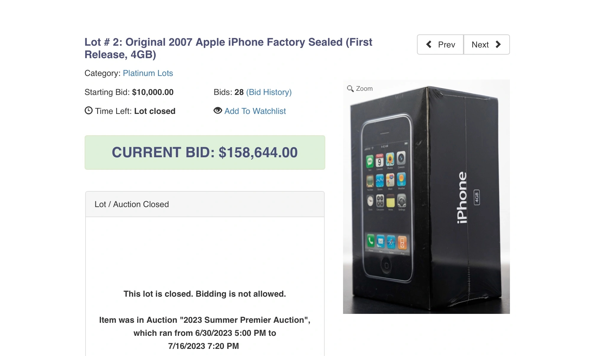 Zdjęcie okładkowe wpisu Nieodpakowany iPhone sprzedany za 159 tys. dolarów