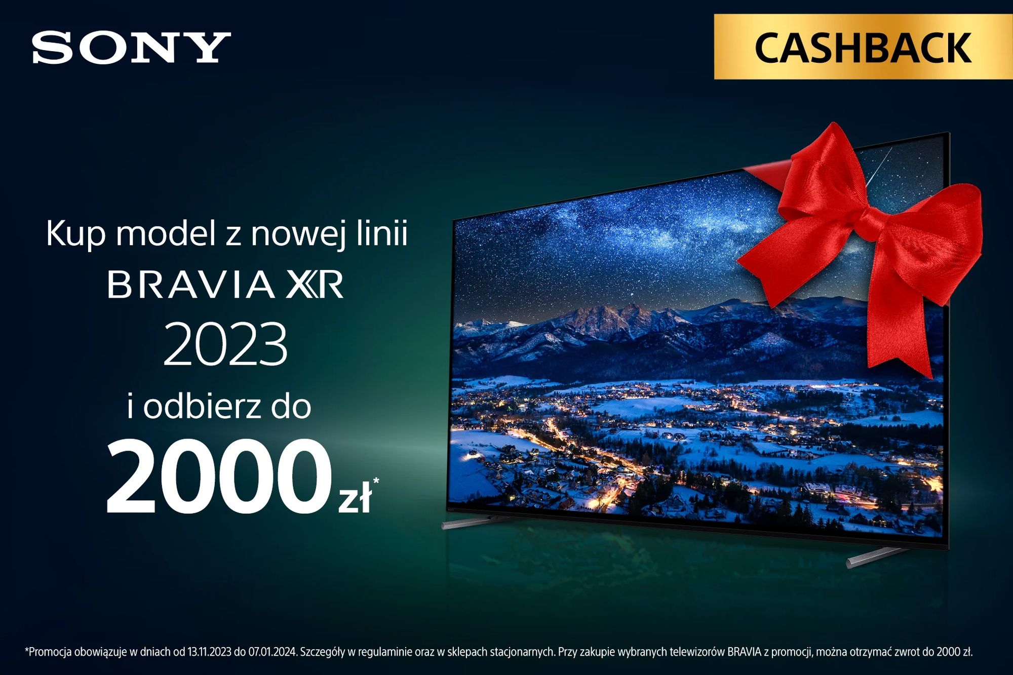 Zdjęcie okładkowe wpisu Nowe telewizory z serii Sony Bravia XR teraz z promocją cashback – można zyskać do 2000 zł