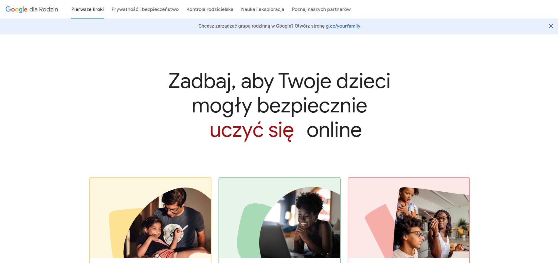 Zdjęcie okładkowe wpisu Google odświeża swoją witrynę dla Rodzin