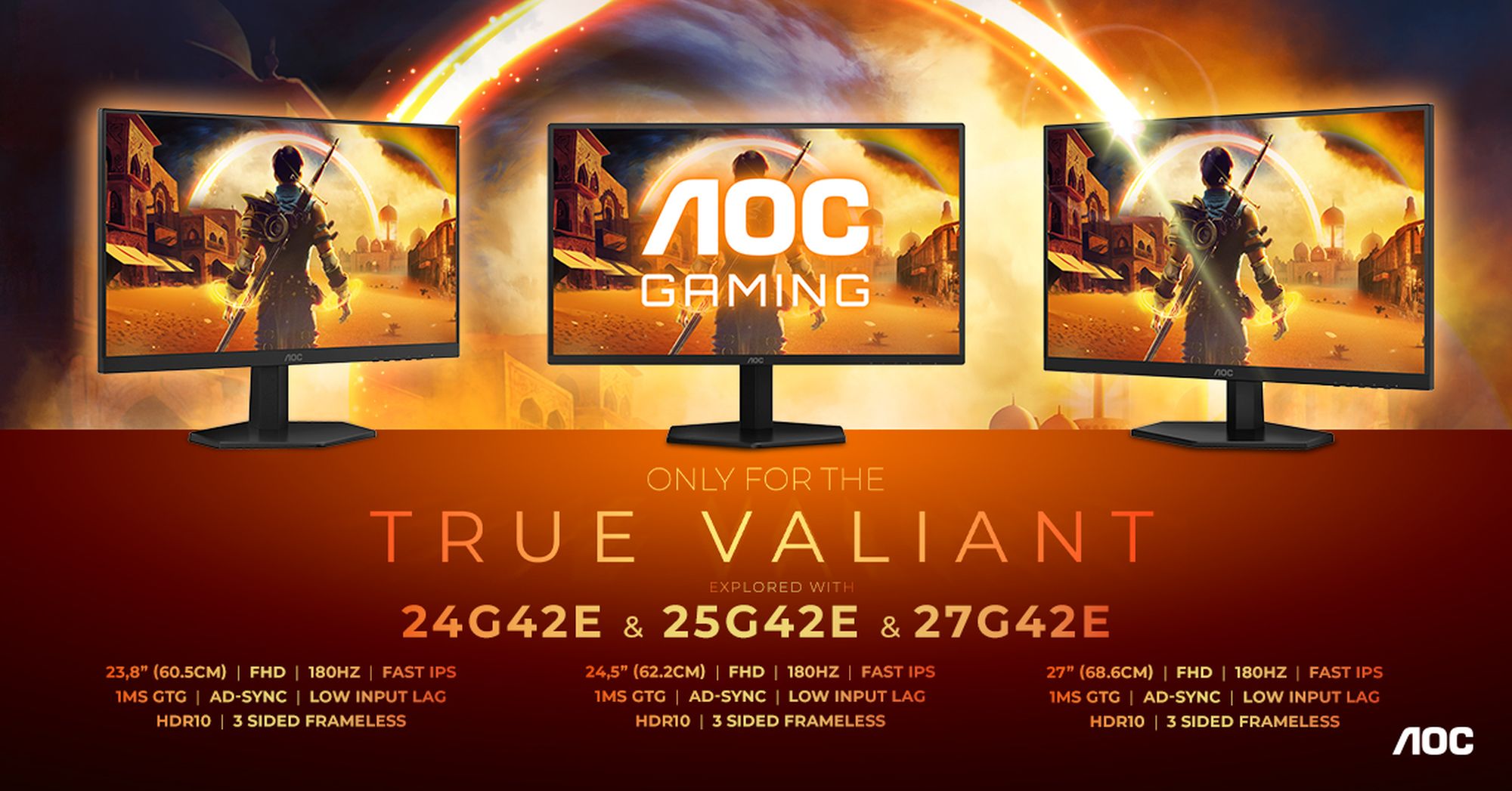 AOC GAMING G42 – seria monitorów gamingowych 180 Hz w cenie budżetowego smartfona