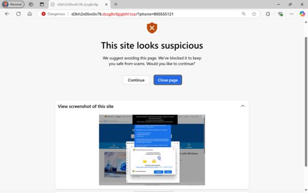 Edge Scareware blocker