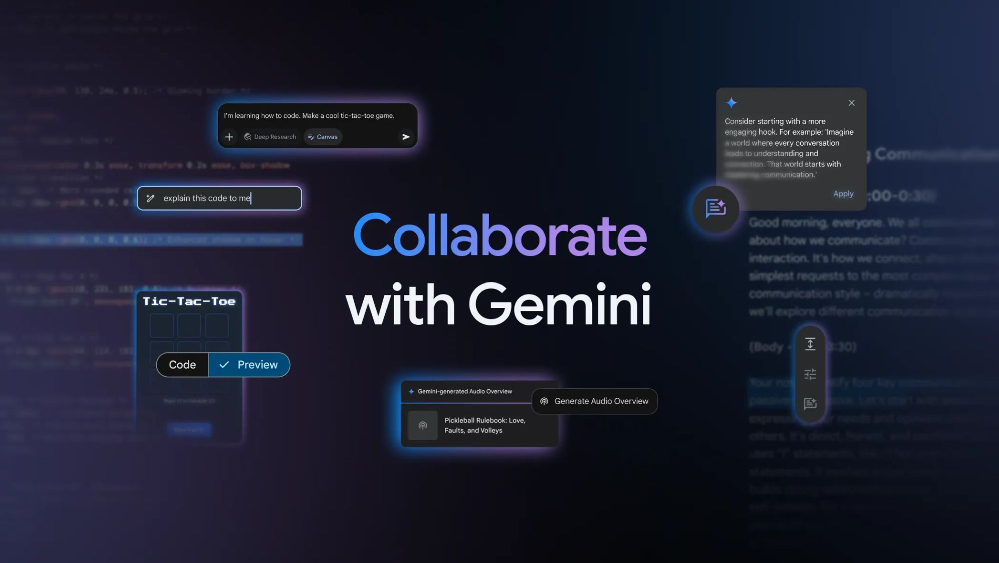 Gemini wprowadza Canvas i podsumowania audio – Google z nowymi narzędziami do współpracy i kreatywności