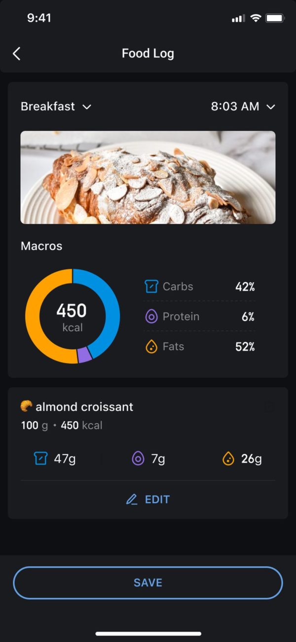 Amazfit Zepp Food Logging