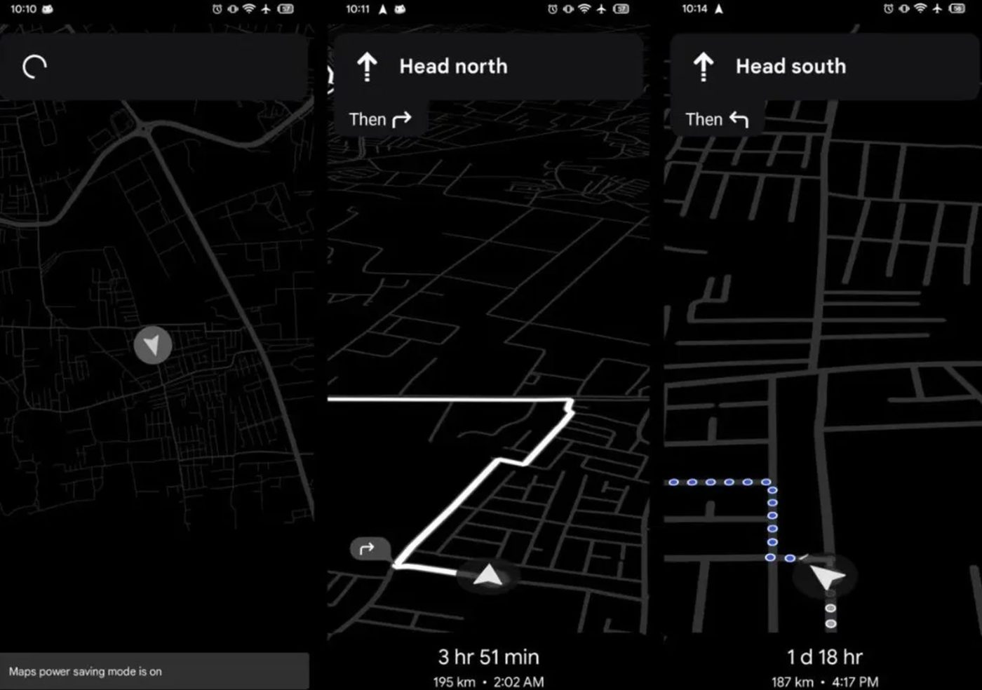 Tryb oszczędzania energii Mapy Google