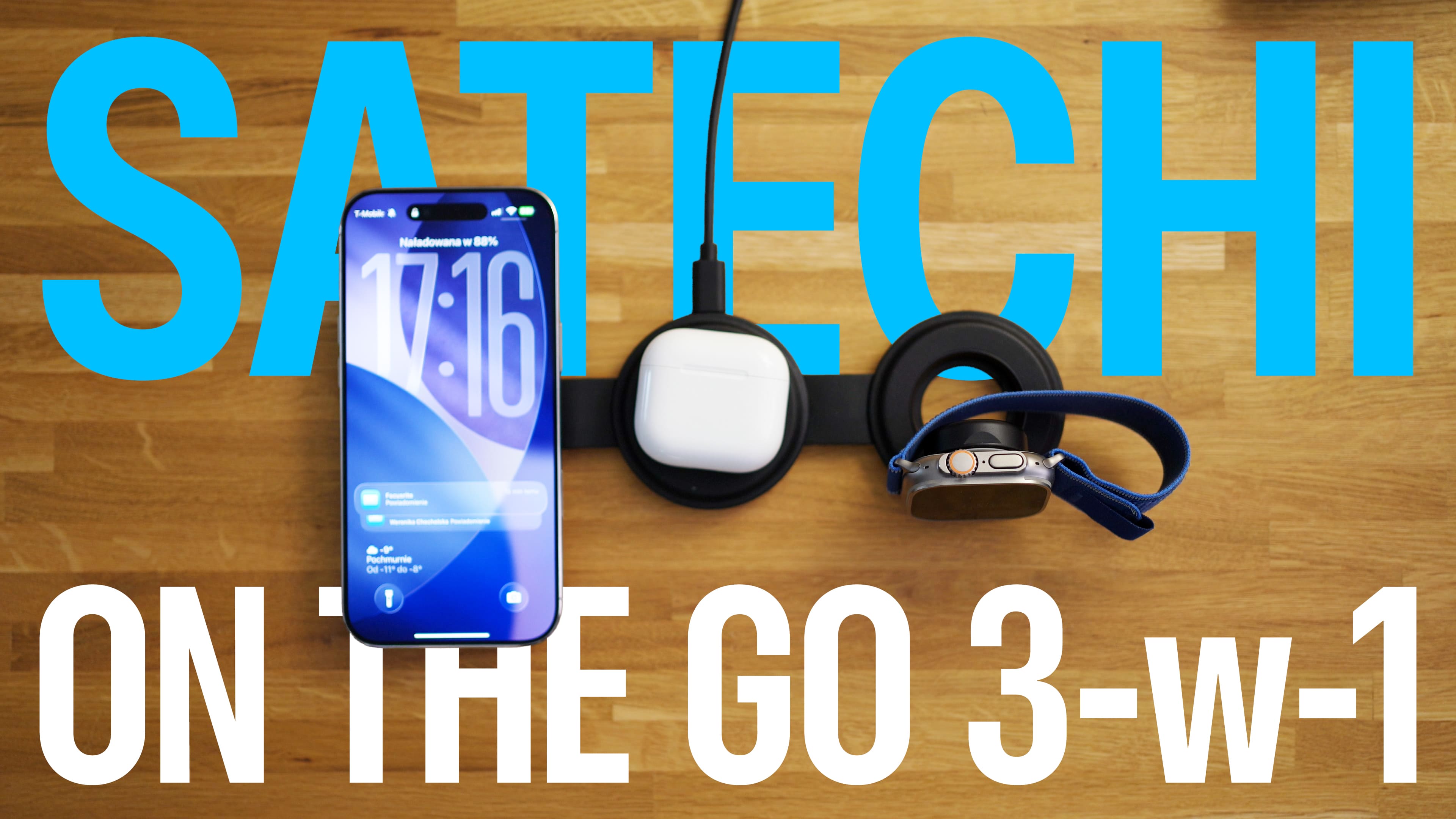 Satechi On The Go 3-w-1 dla Qi2 / MagSafe, Apple Watch i AirPods – podróżna ładowarka bezprzewodowa [wideo]