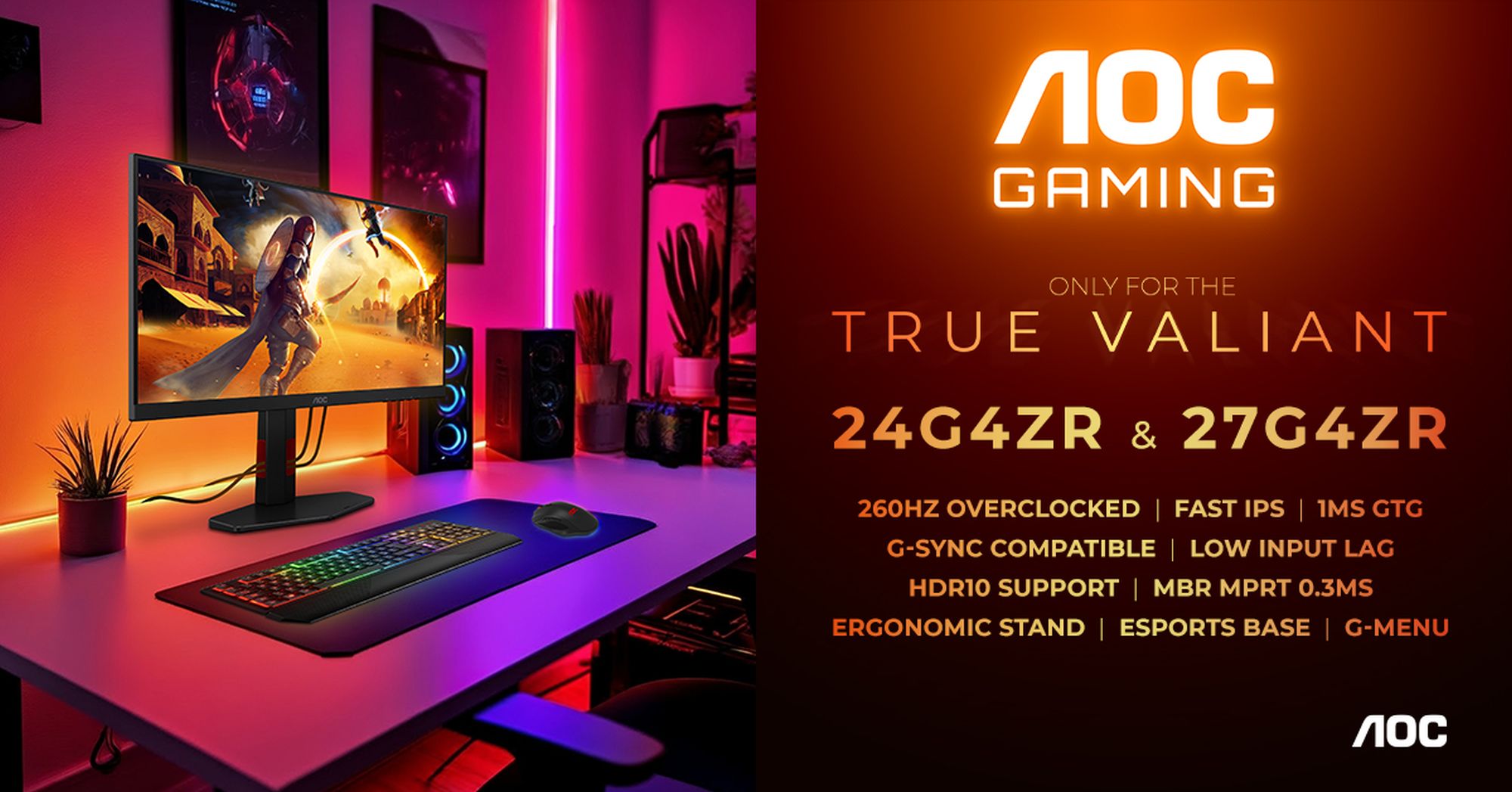 260 Hz za 550 złotych? AOC atakuje budżetowy segment monitorami G4ZR z Fast IPS