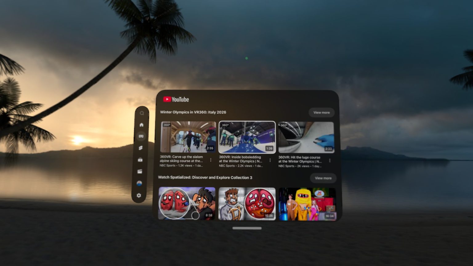 YouTube na Vision Pro premiera