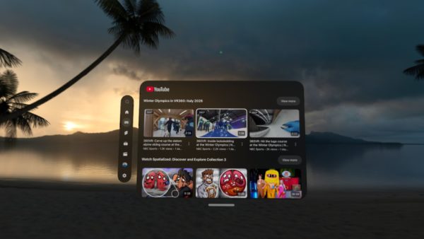 YouTube na Vision Pro premiera