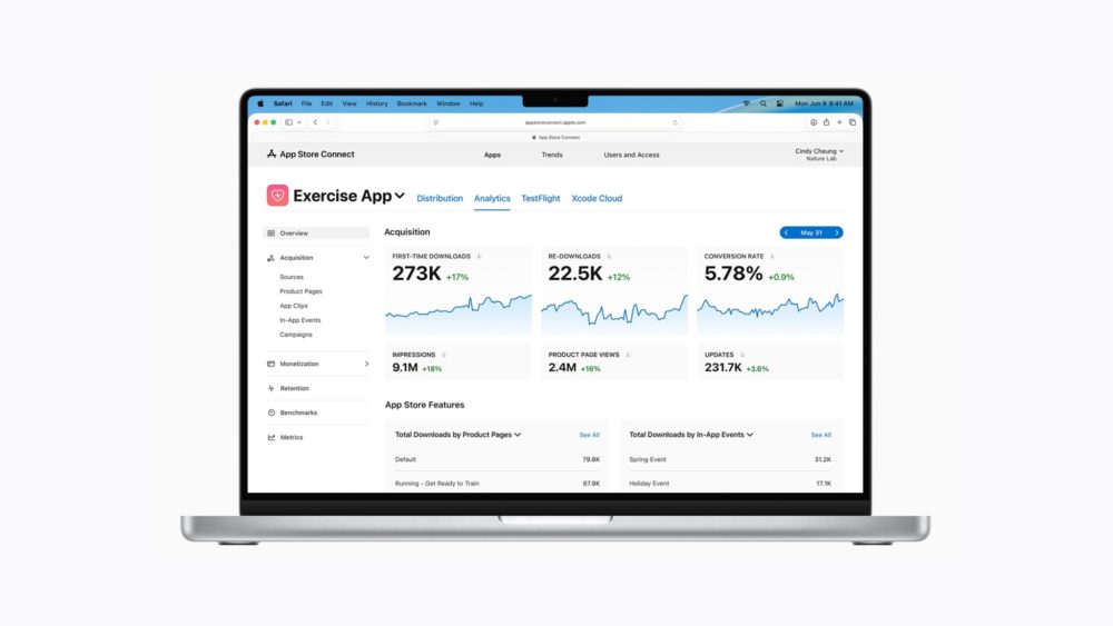 Zdjęcie okładkowe do wpis Apple odświeża App Store Connect Analytics
