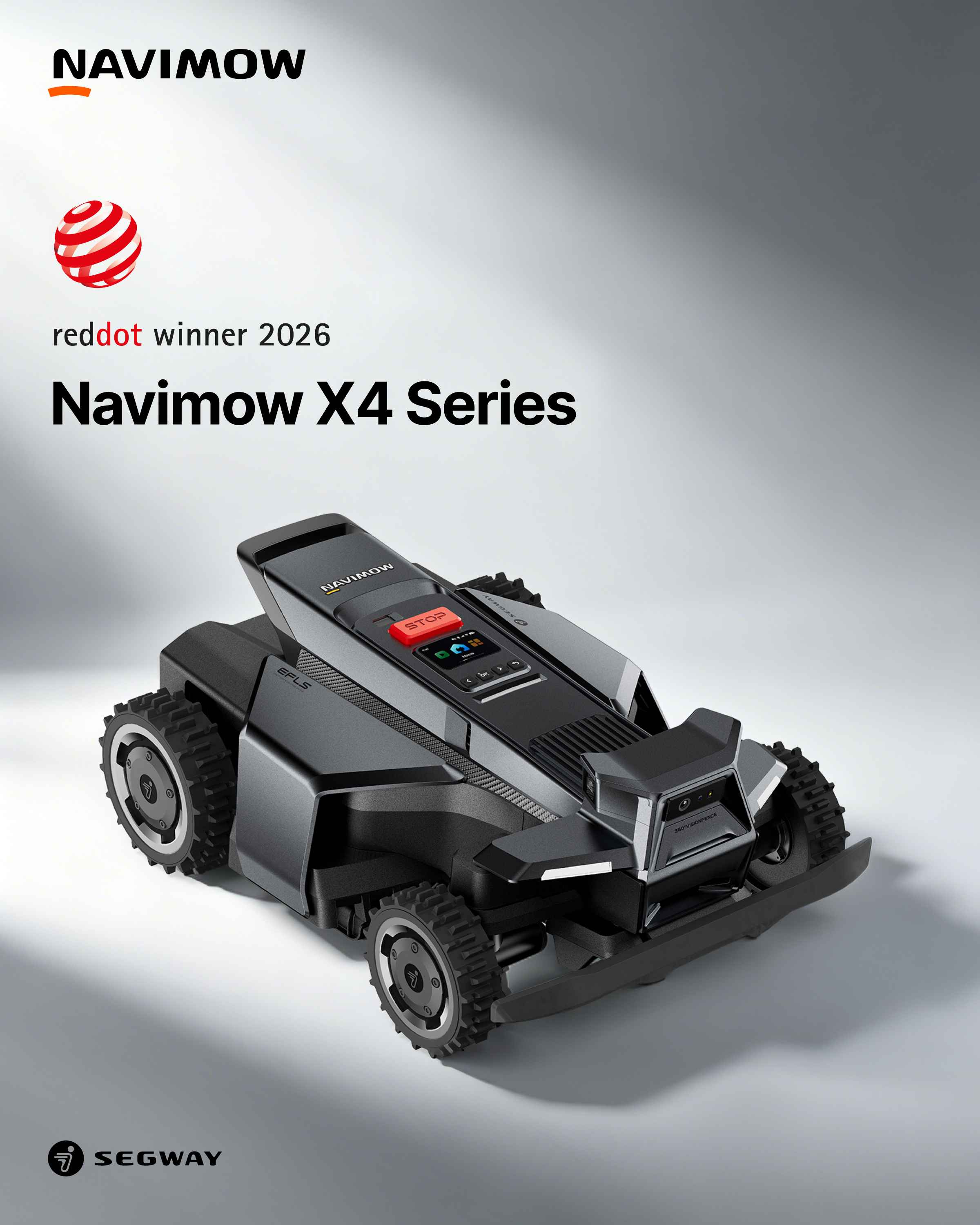 Zdjęcie okładkowe wpisu Napęd na cztery koła i nawigacja bez kabli. Roboty koszące Segway Navimow z nagrodami Red Dot
