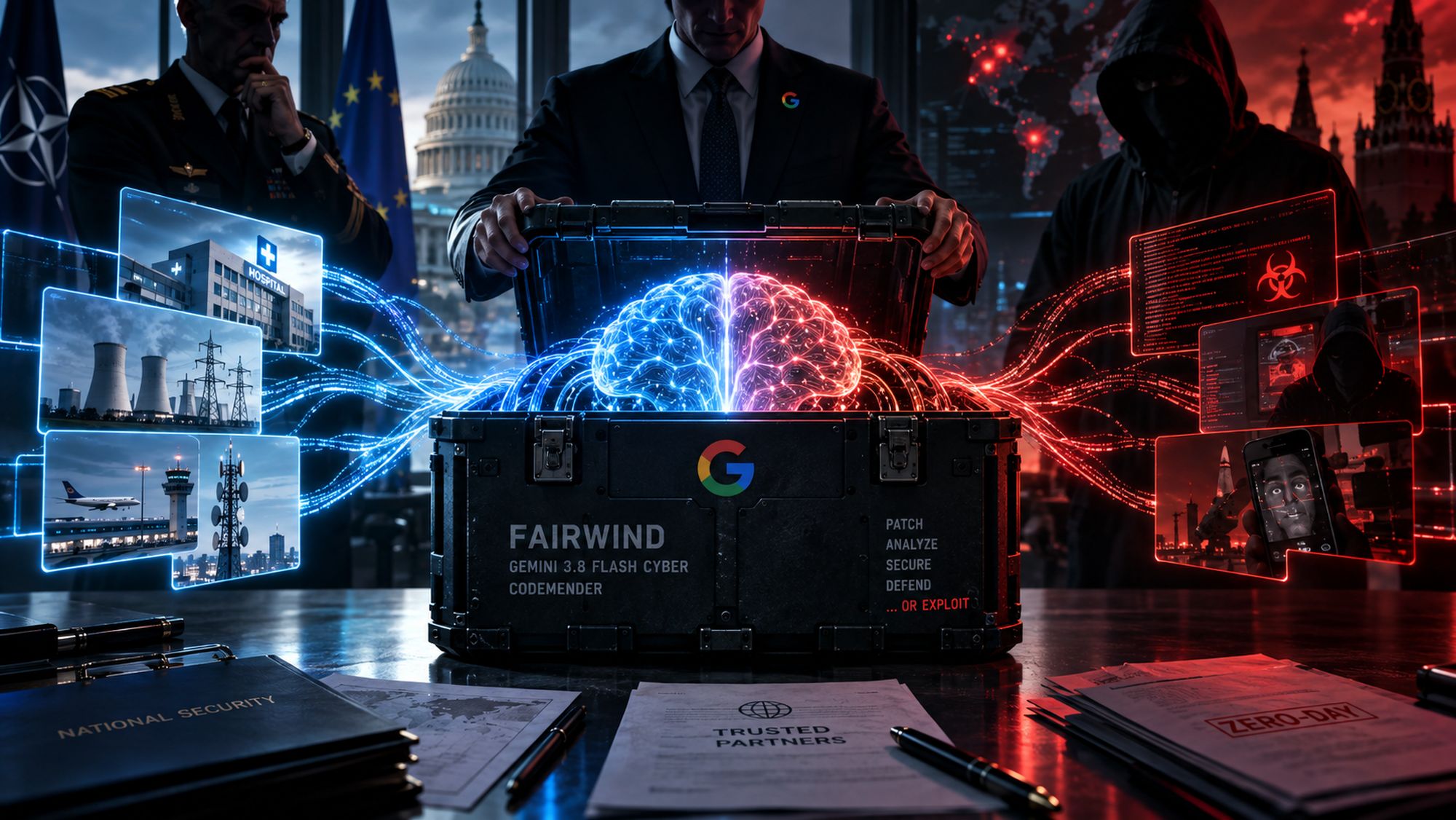 Zdjęcie okładkowe wpisu Google bawi się w&nbsp;Departament Stanu. Nowe AI dla rządów to&nbsp;cyfrowy dynamit [felieton]
