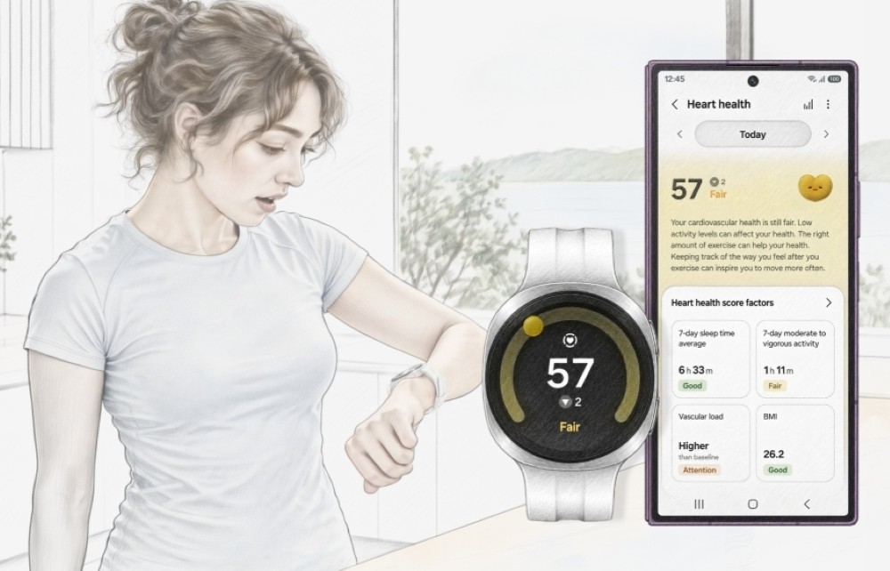 Zdjęcie okładkowe wpisu Profilaktyka z&nbsp;nadgarstka. Samsung rozbudowuje monitorowanie serca w&nbsp;Galaxy Watch o&nbsp;Heart Health Score