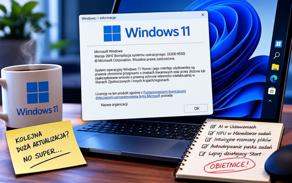 Zdjęcie okładkowe do wpis Krzemowe obietnice i&nbsp;lewitujące menu. Jak Windows 11 26H2 leczy ze&nbsp;złudzeń